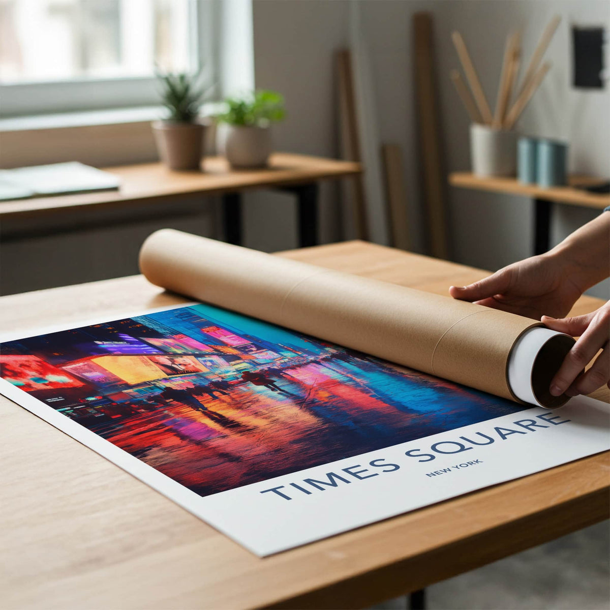 Times Square Poster - New York Wall Art - Vibrant City Night Home Decor
