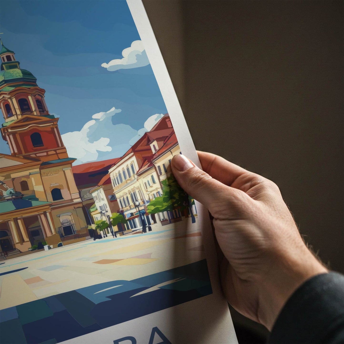 Timisoara Poster - Romania Travel Art - Grand Cathedral Square Home Decor