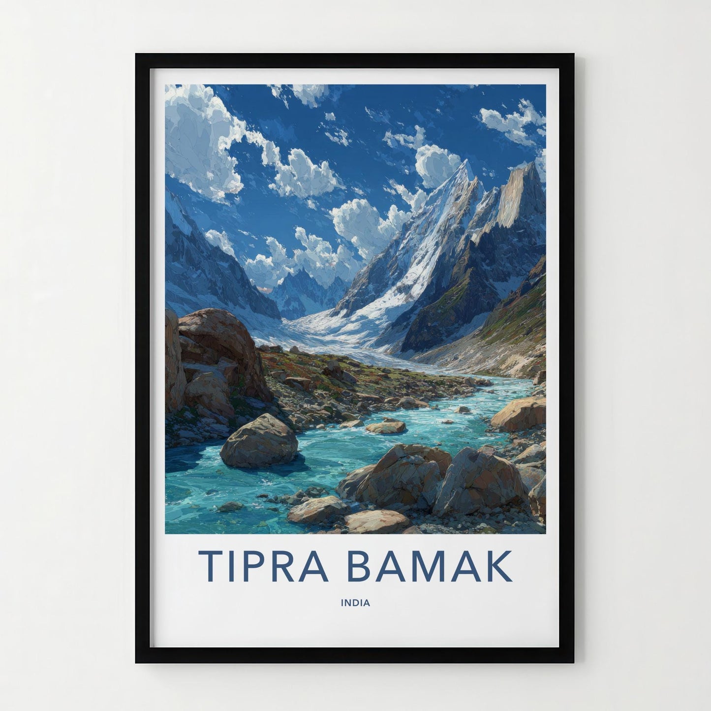 Tipra Bamak Poster - India Travel Art - India River Peaks Home Decor