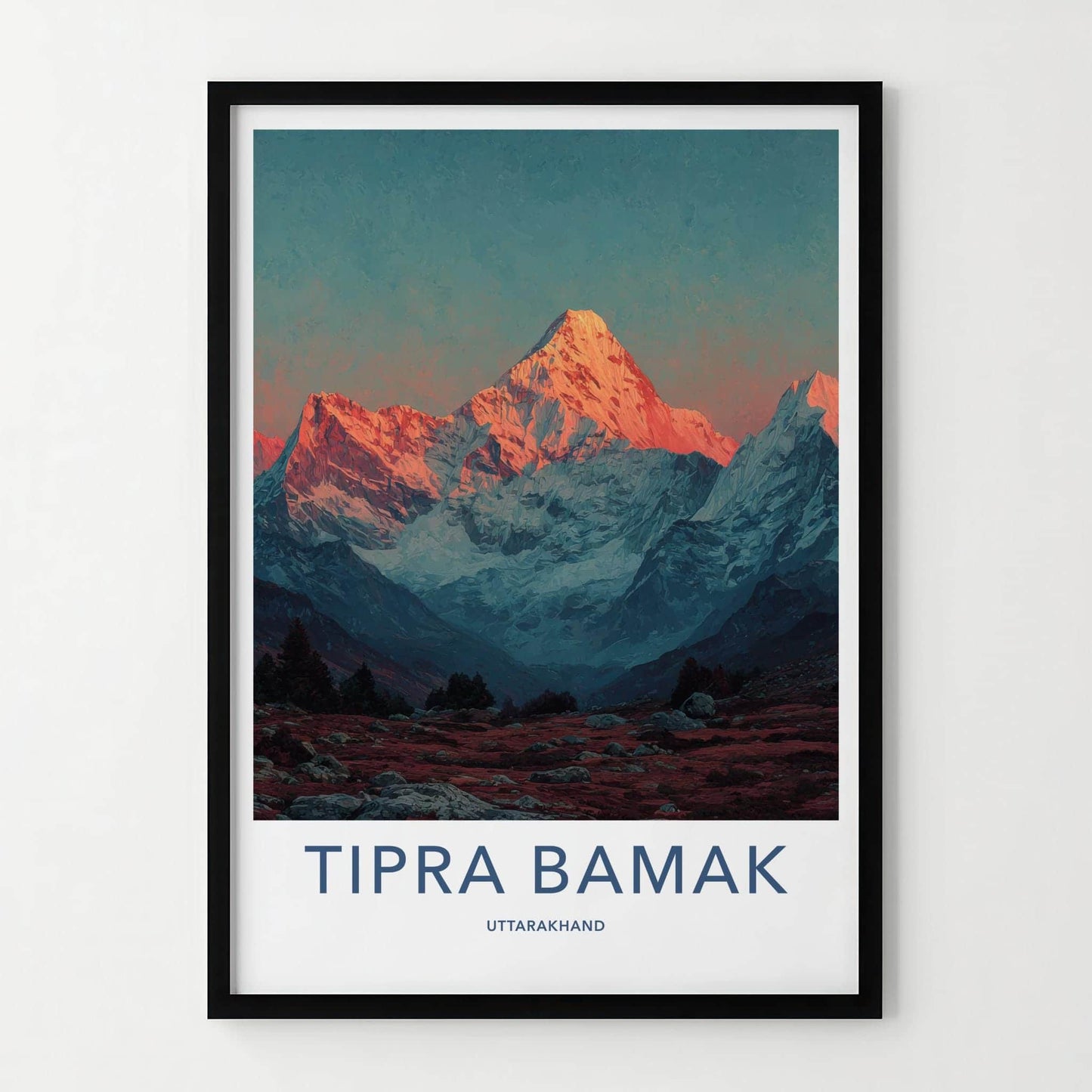 Tipra Bamak Poster - India Travel Art - Uttarakhand Sunrise Summit Wall Decor