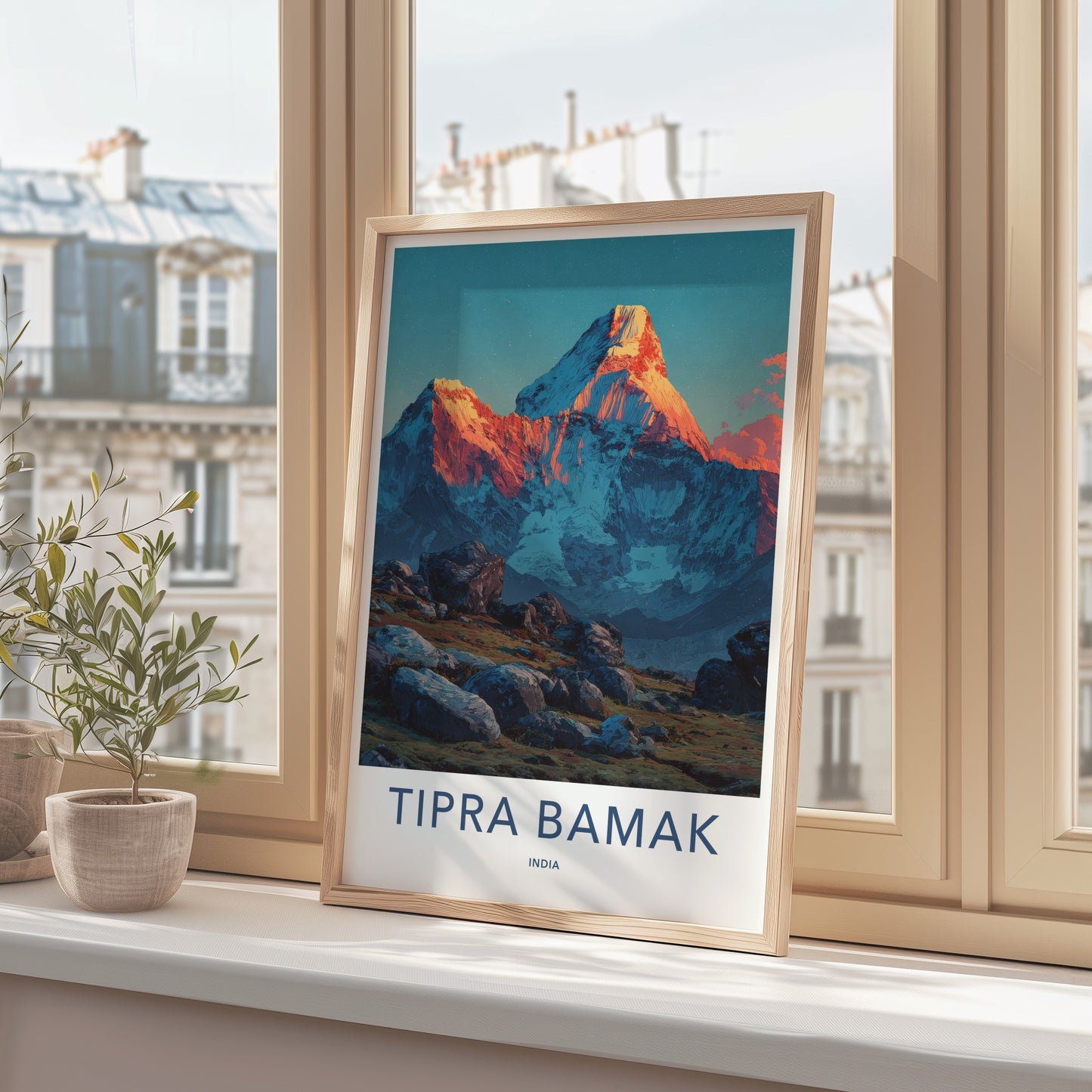 Tipra Bamakh Poster India Orange Peak Mountain Home Art