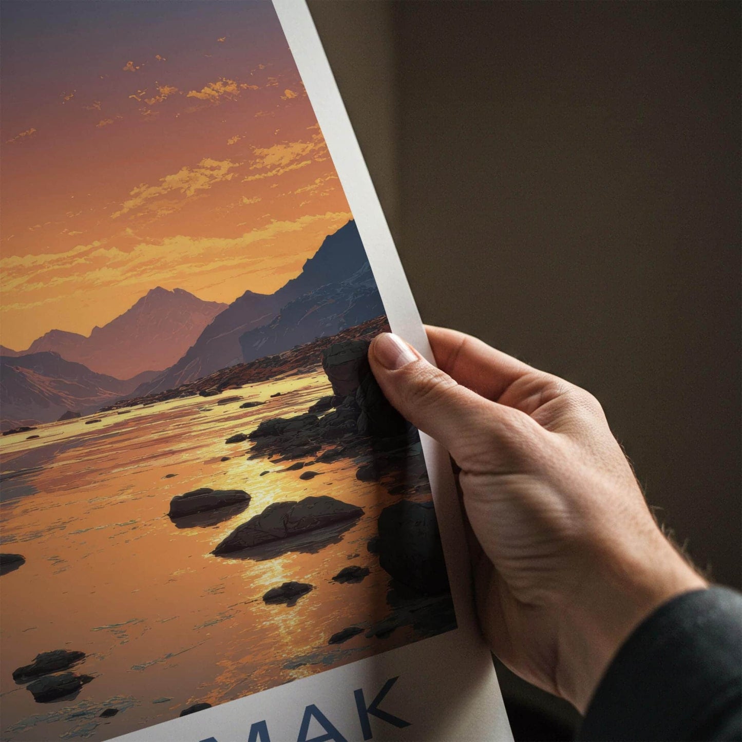 Tipra Bamk Poster - India Travel Art - Uttarakhand Mountain River Sunset Gift