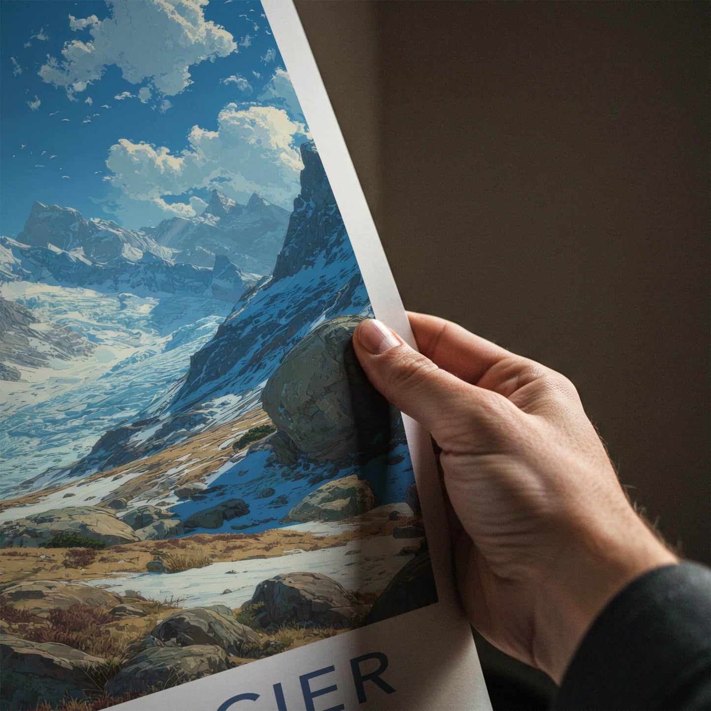 Tipra Glacier Poster - India Travel Art - Uttarakhand ice covered peaks Home Decor