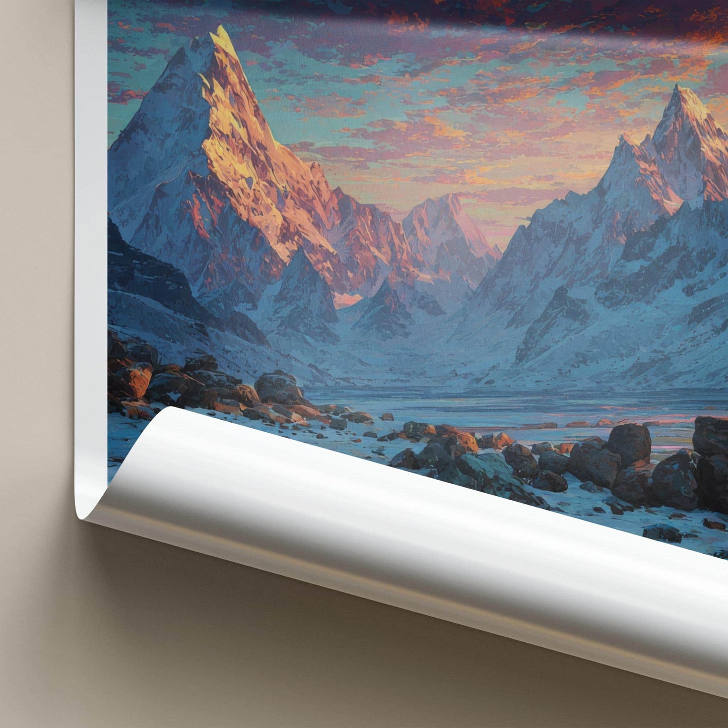 Tipra Glacier Poster - India Wall Art - Uttarakhand Peak Glow Sky Gift