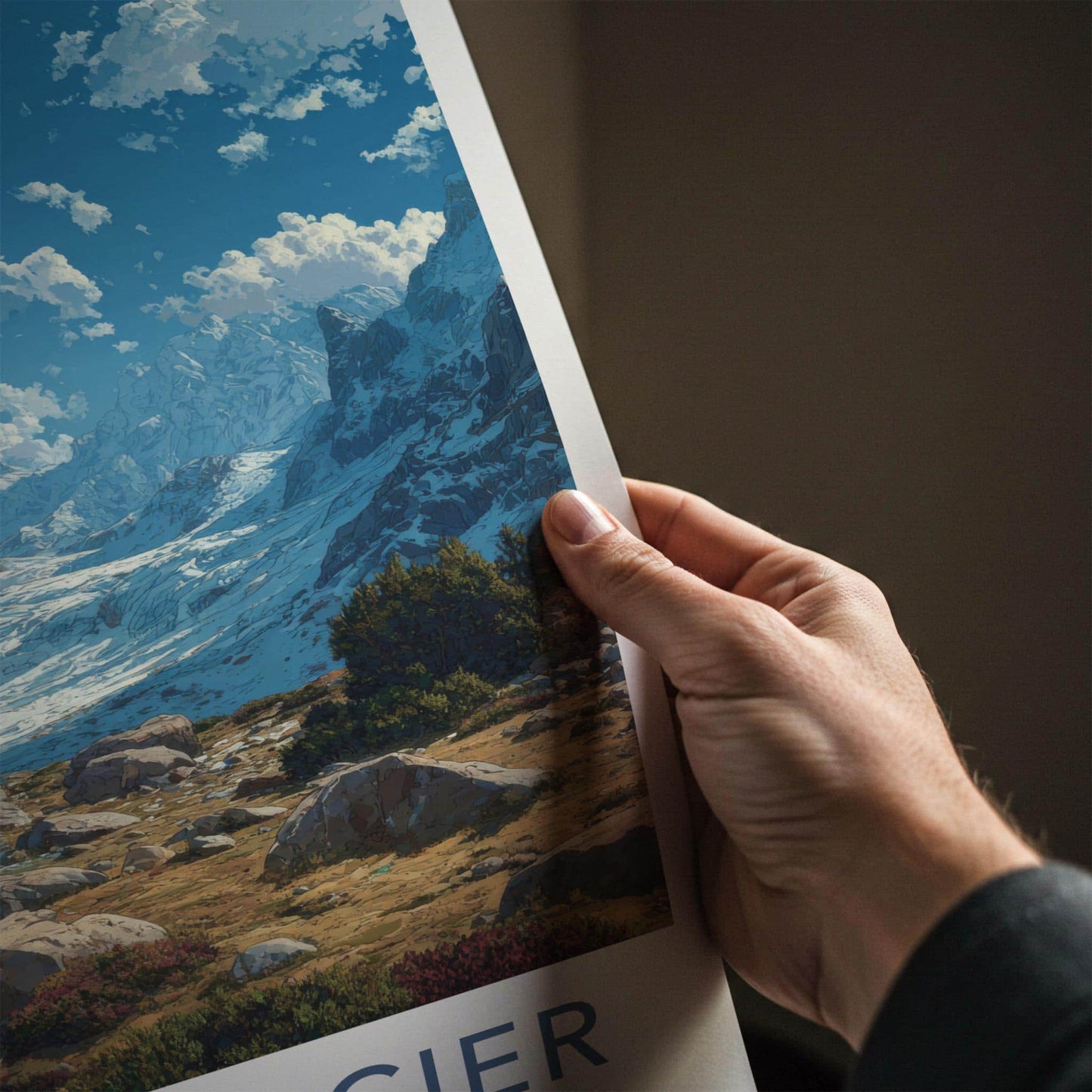 Tipra Glacier Poster - India Wall Art - Uttarakhand Snowy Peak Valley Gift