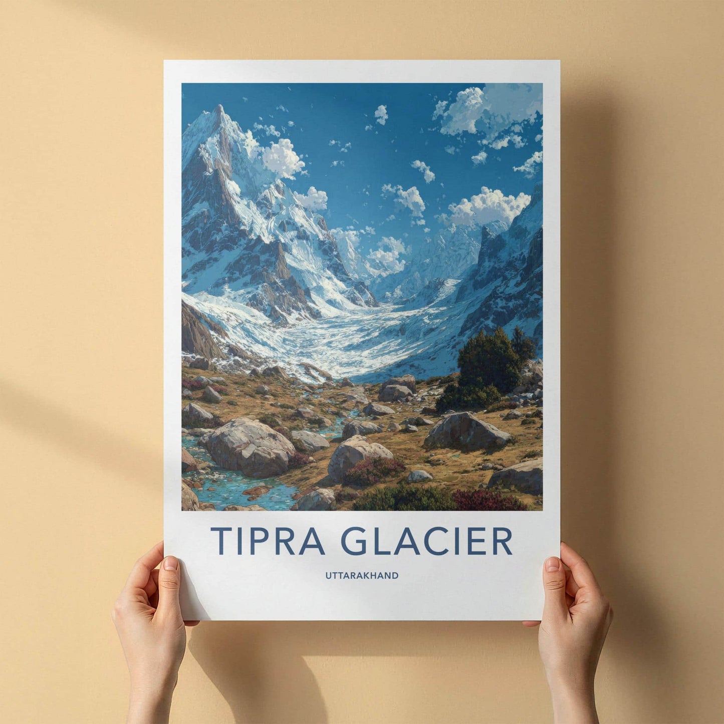 Tipra Glacier Poster - India Wall Art - Uttarakhand Snowy Peak Valley Gift