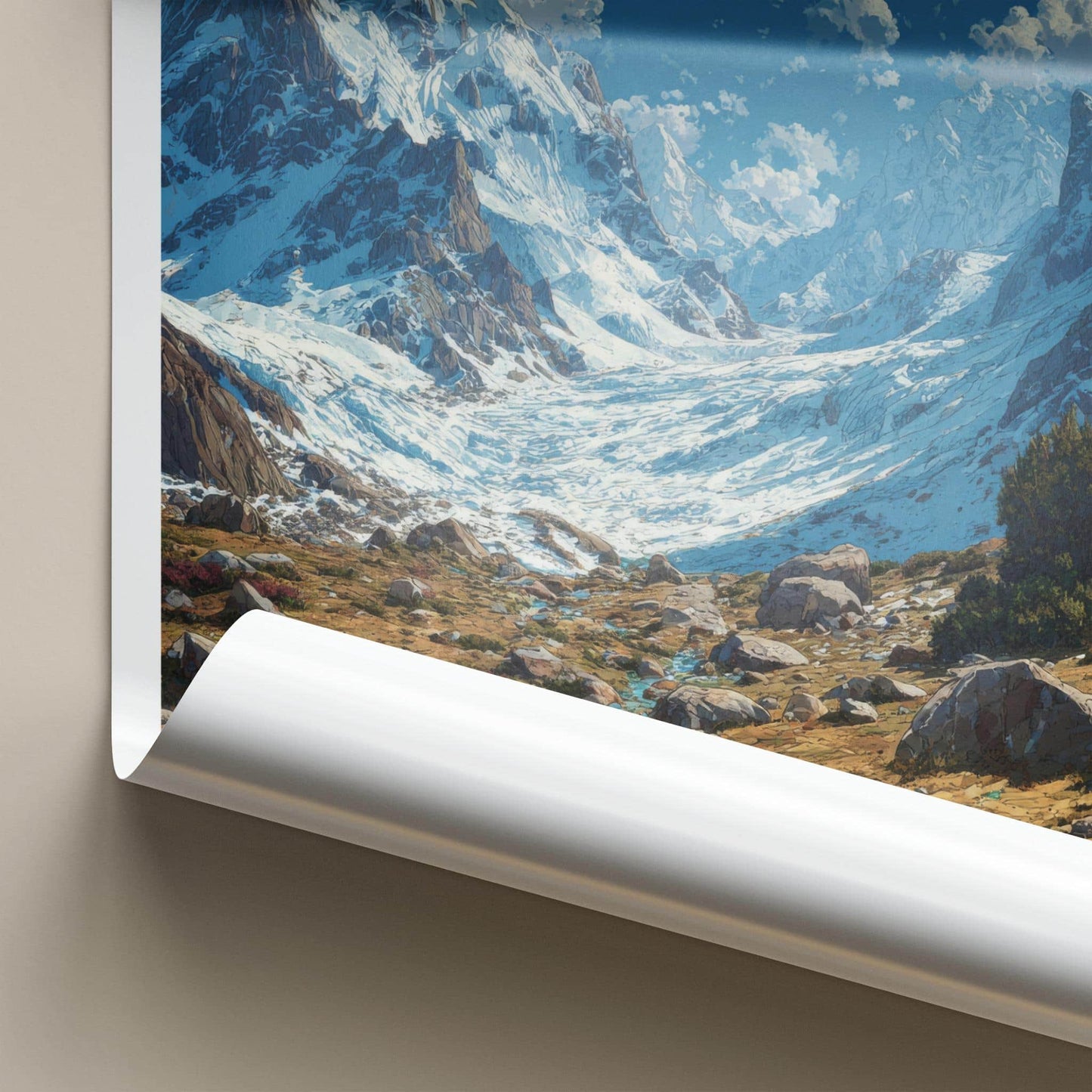 Tipra Glacier Poster - India Wall Art - Uttarakhand Snowy Peak Valley Gift