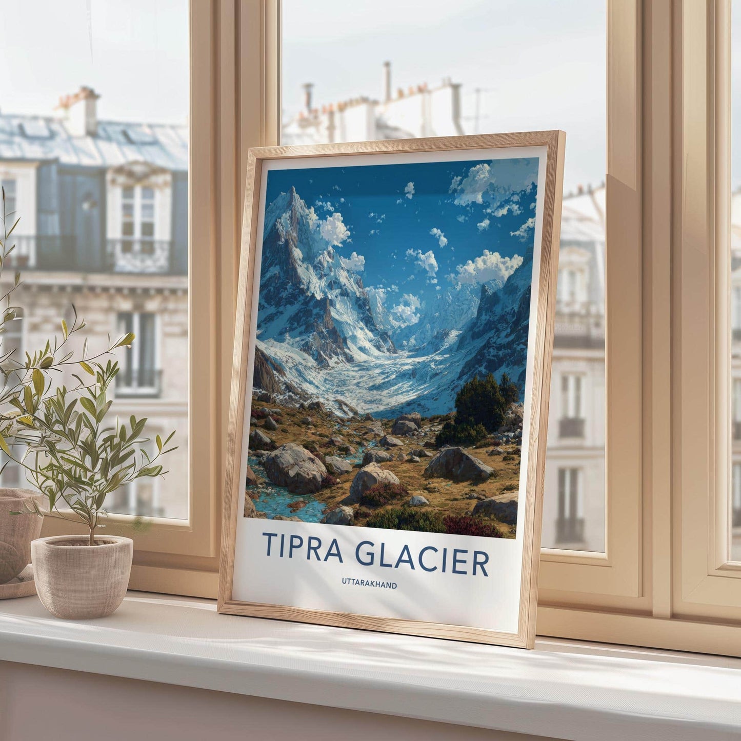 Tipra Glacier Poster - India Wall Art - Uttarakhand Snowy Peak Valley Gift