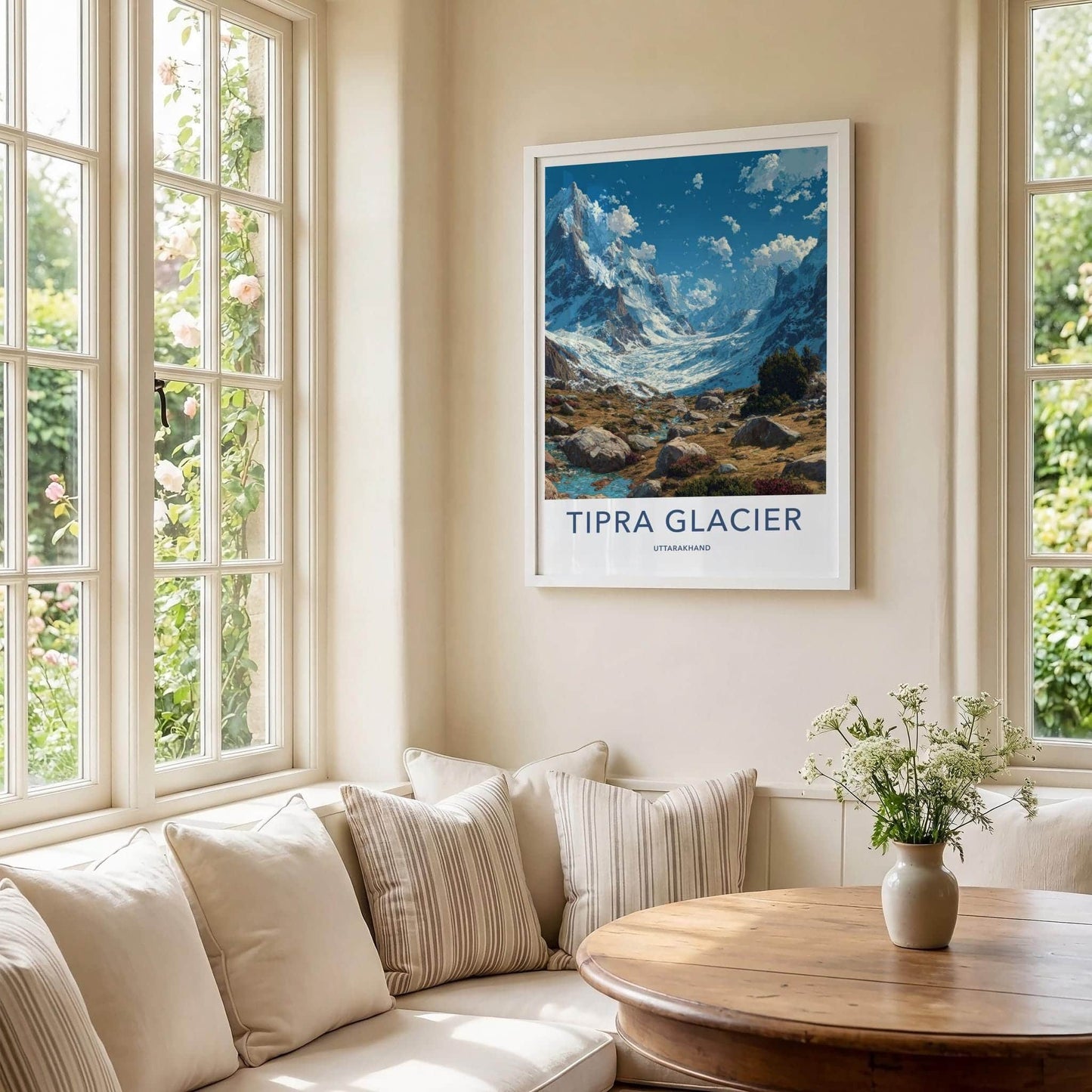 Tipra Glacier Poster - India Wall Art - Uttarakhand Snowy Peak Valley Gift