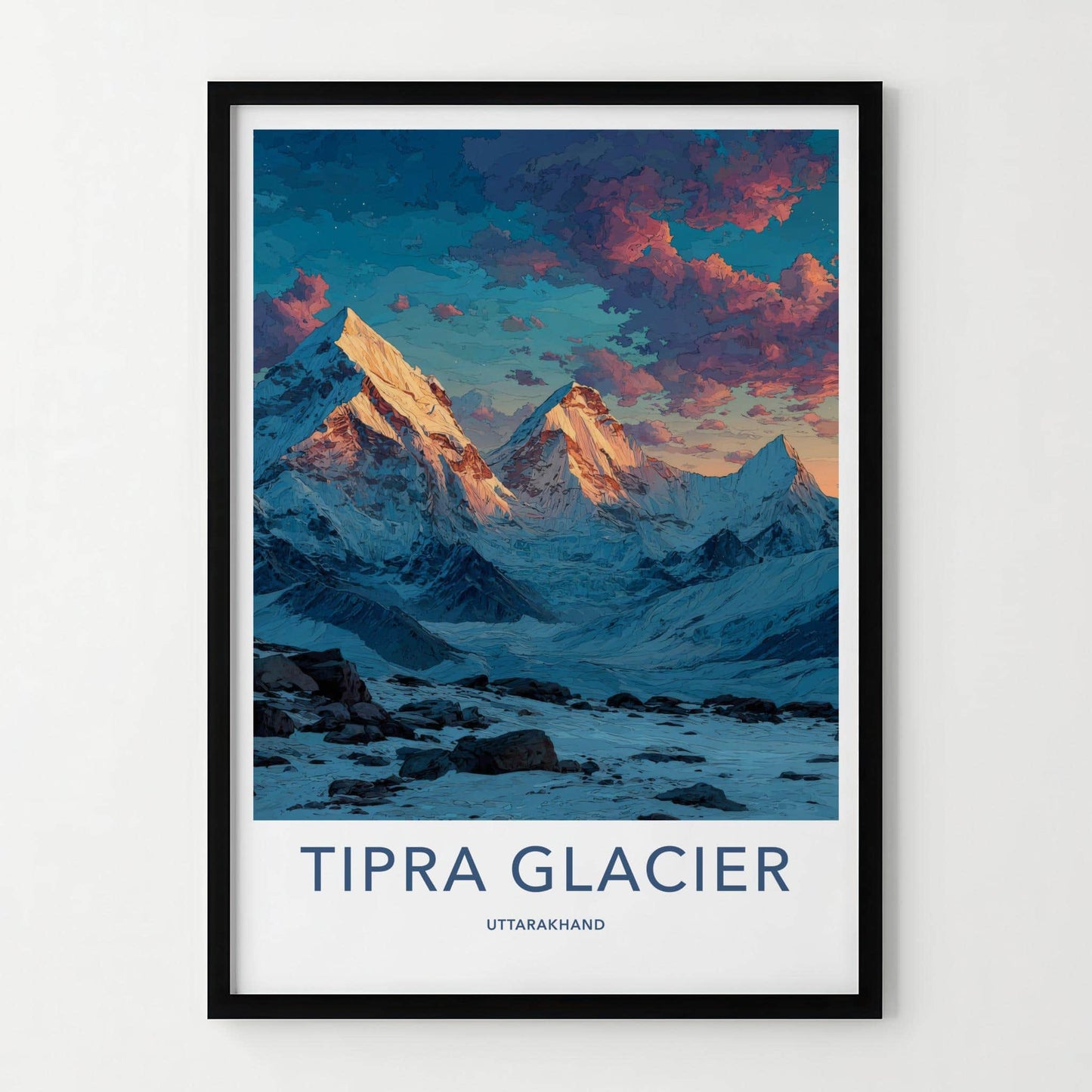 Tipra Glacier Poster - India Wall Art - Uttarakhand Snowy Peaks Home Art