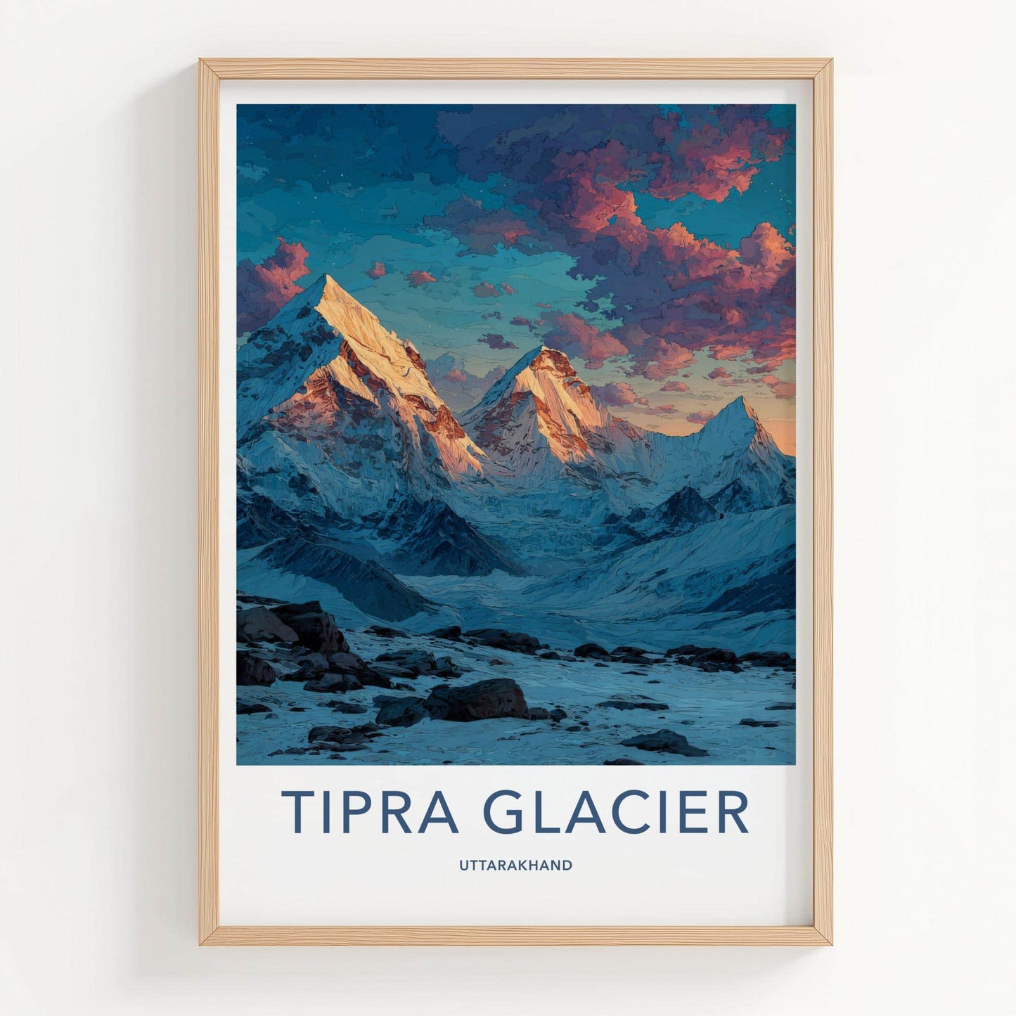 Tipra Glacier Poster - India Wall Art - Uttarakhand Snowy Peaks Home Art