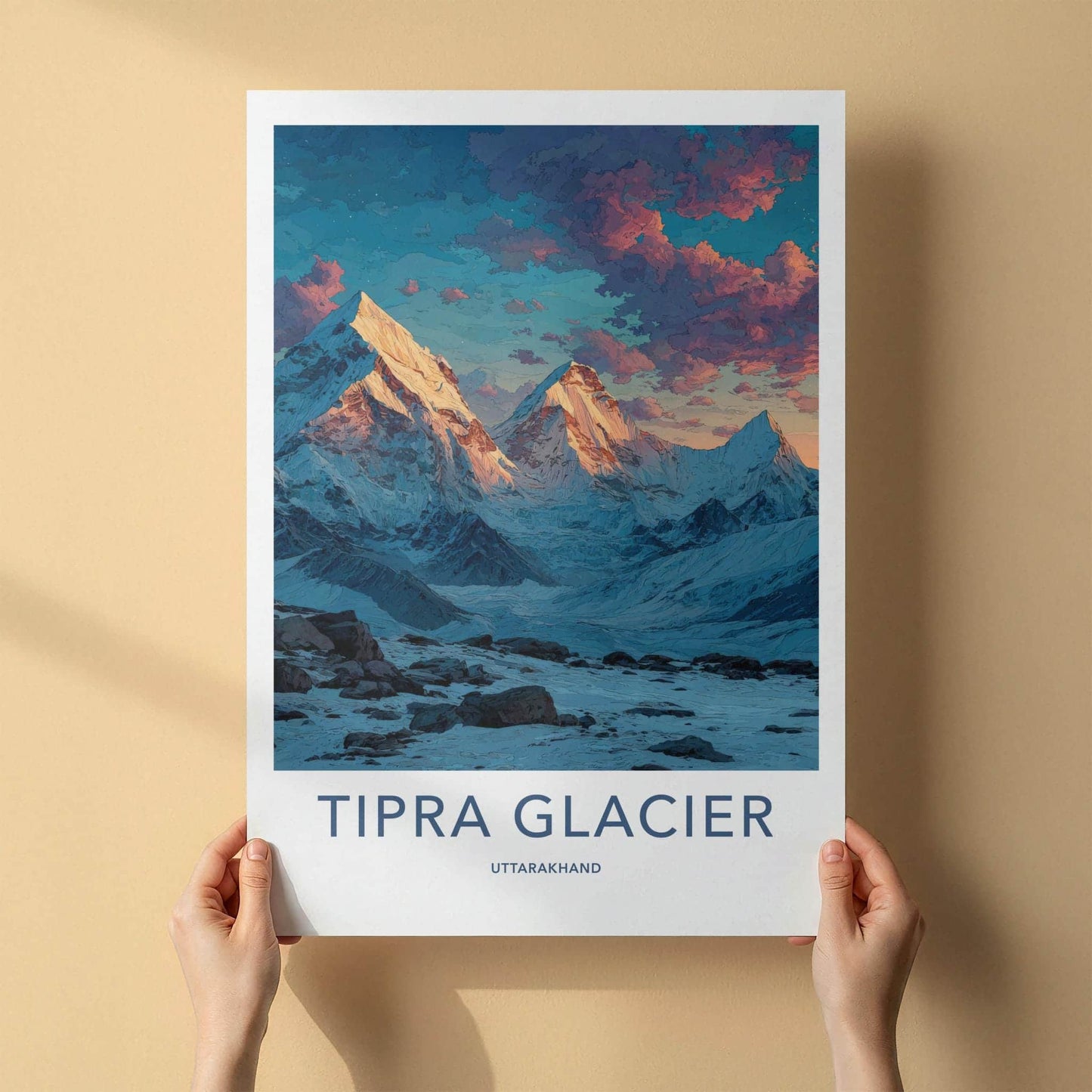 Tipra Glacier Poster - India Wall Art - Uttarakhand Snowy Peaks Home Art