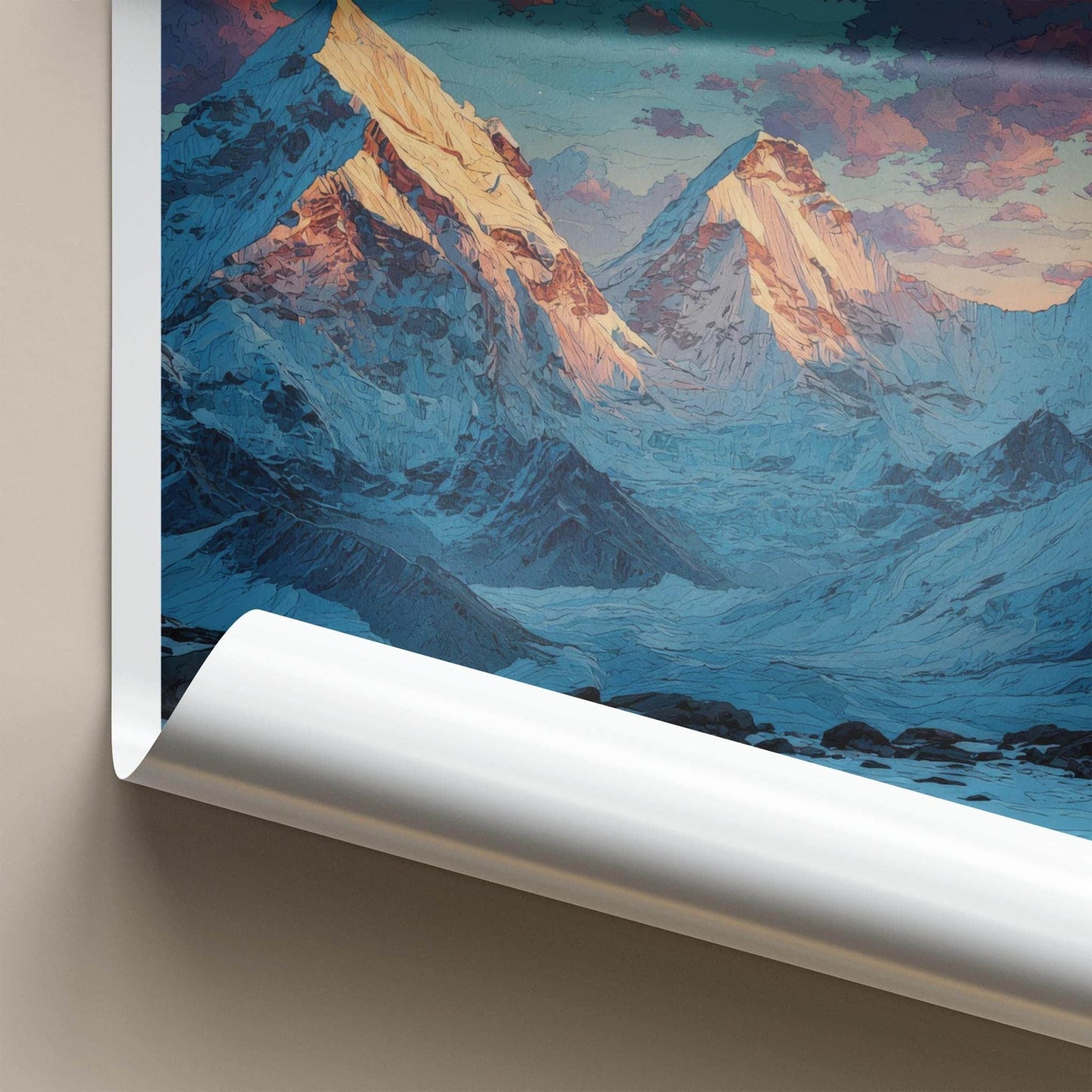 Tipra Glacier Poster - India Wall Art - Uttarakhand Snowy Peaks Home Art