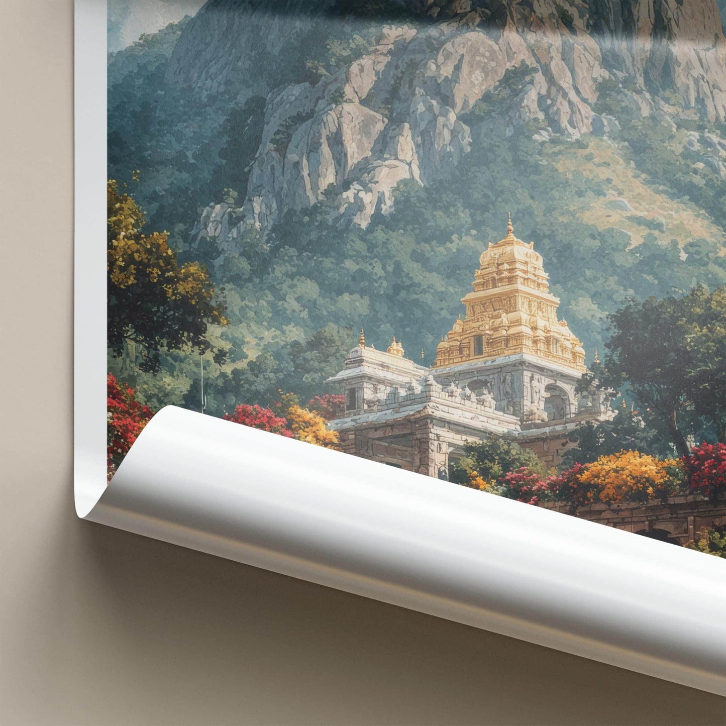 Tirupati Poster - India Art Print - Andhra Pradesh Golden Temple Mountain Gift