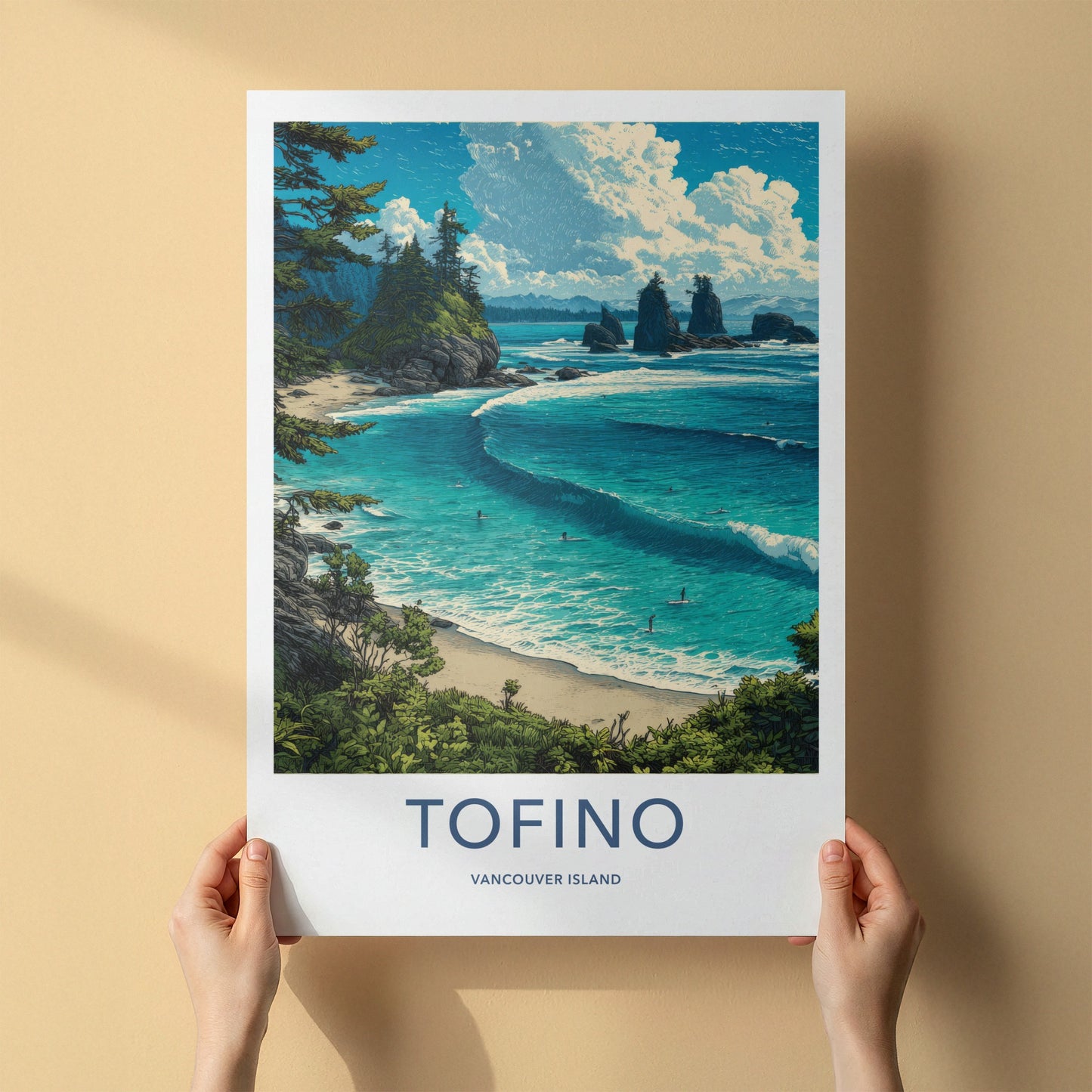 Tofino Poster - Canada Travel Print - Ocean Surfers Home Decor