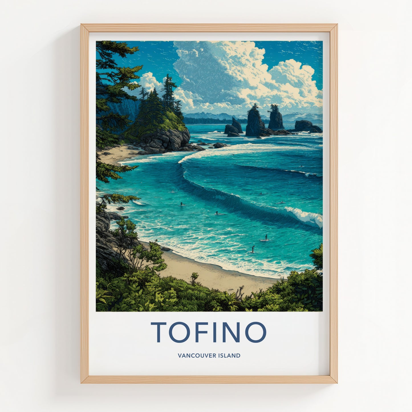 Tofino Poster - Canada Travel Print - Ocean Surfers Home Decor