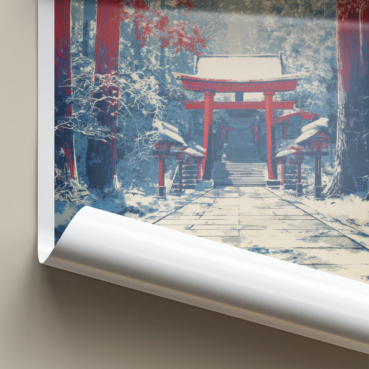 Togakushi Poster Japan Snowy Torii Gate Art Print Home Decor