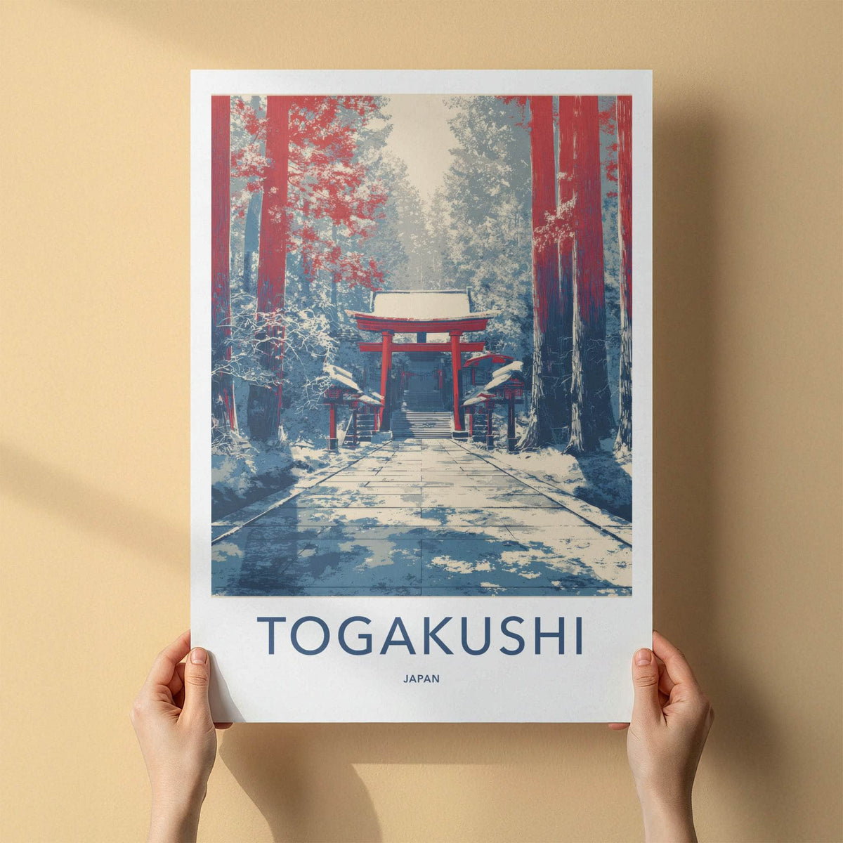 Togakushi Poster Japan Snowy Torii Gate Art Print Home Decor