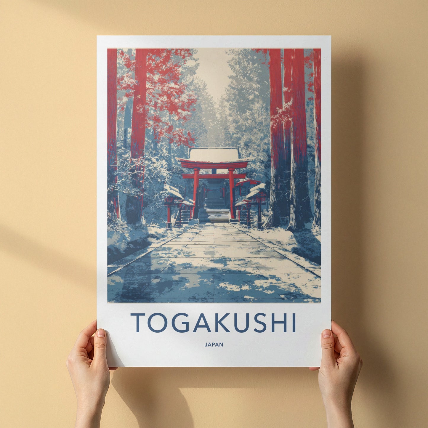 Togakushi Poster Japan Snowy Torii Gate Art Print Home Decor
