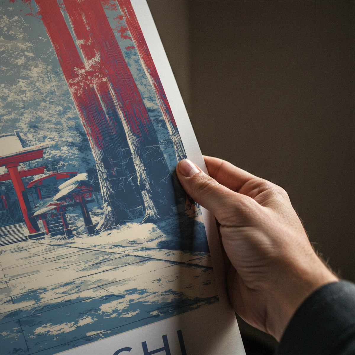 Togakushi Poster Japan Snowy Torii Gate Art Print Home Decor