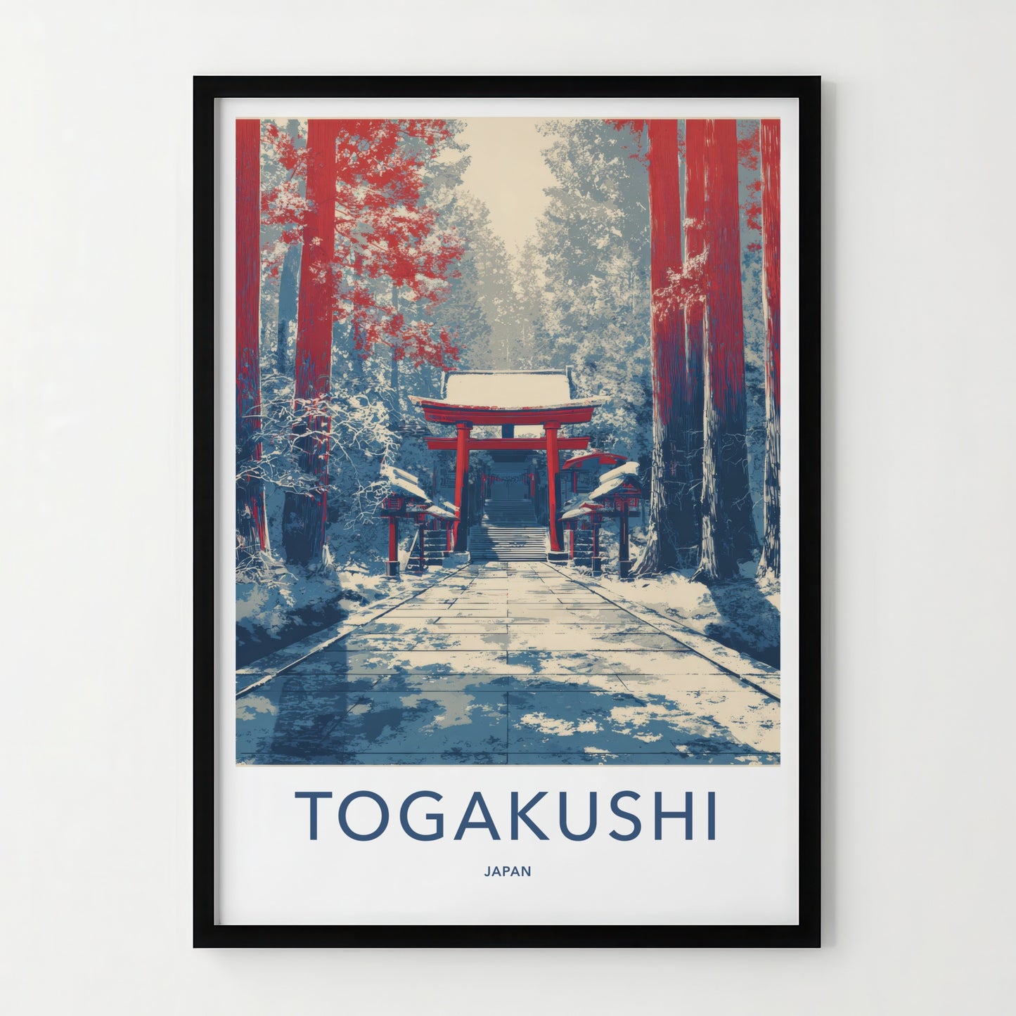 Togakushi Poster Japan Snowy Torii Gate Art Print Home Decor