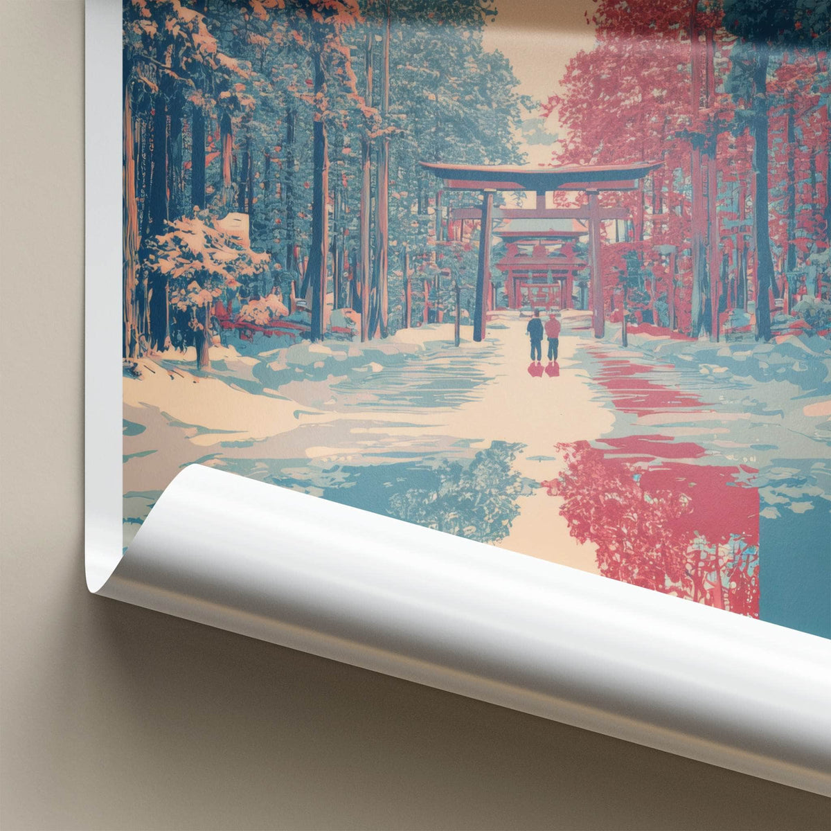 Togakushi Poster Japan Torii Gate Winter Travel Art Home Decor