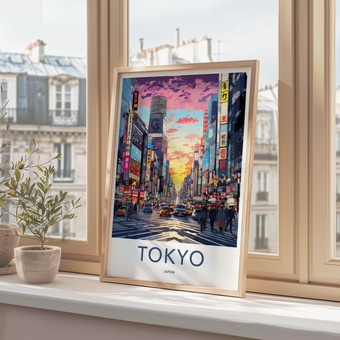 Tokyo Poster - Japan Framed Print - Vibrant City Sunset Framed Decor
