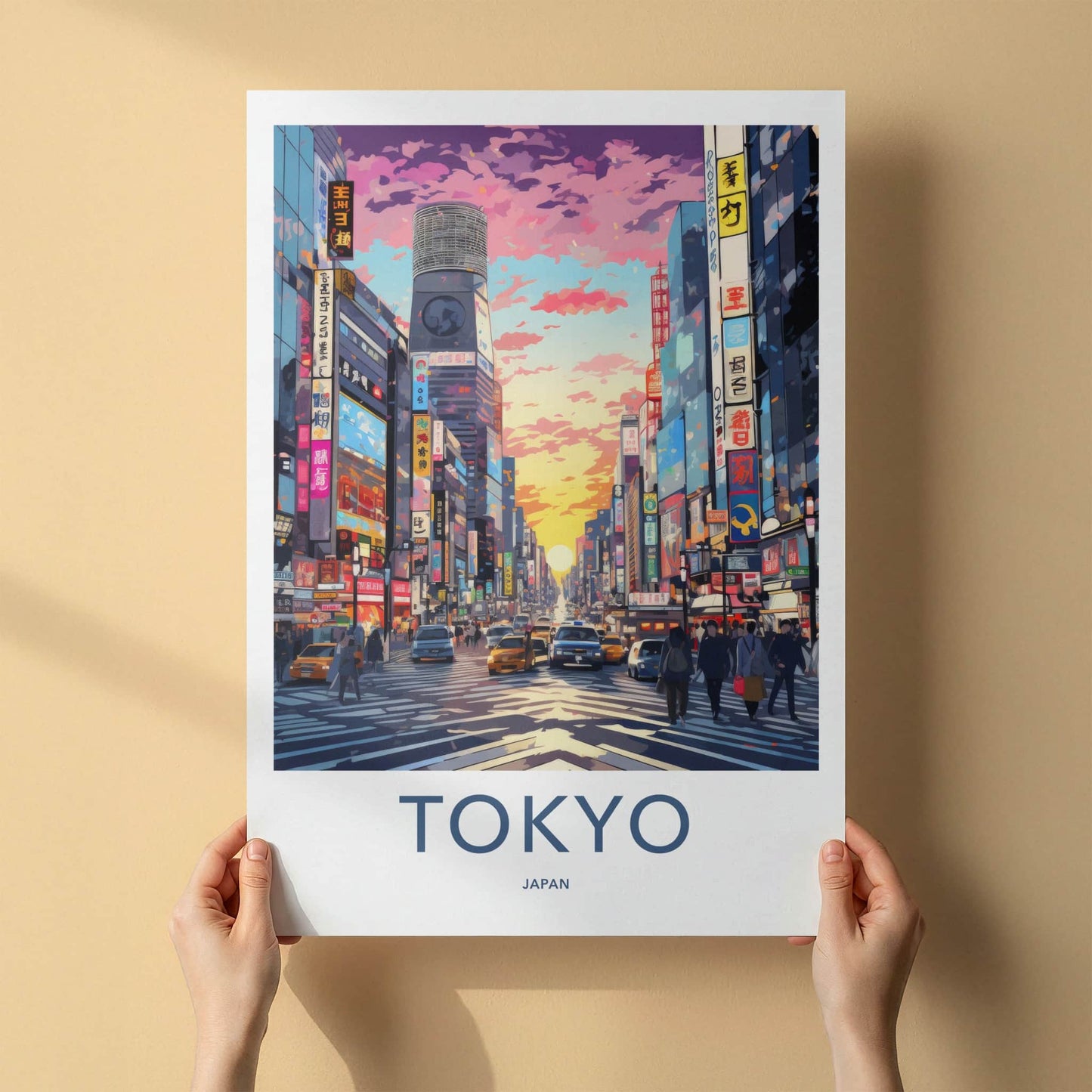 Tokyo Poster - Japan Framed Print - Vibrant City Sunset Framed Decor