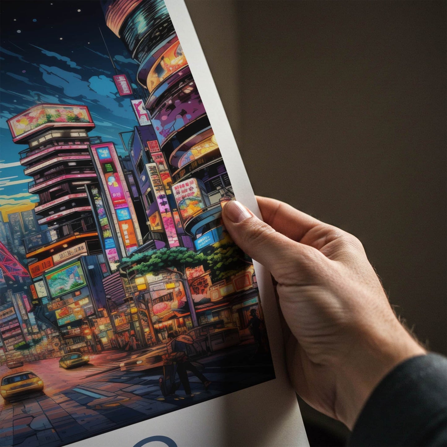 Tokyo Poster - Japan Travel Print - Vibrant Tower Street Lounge Decor