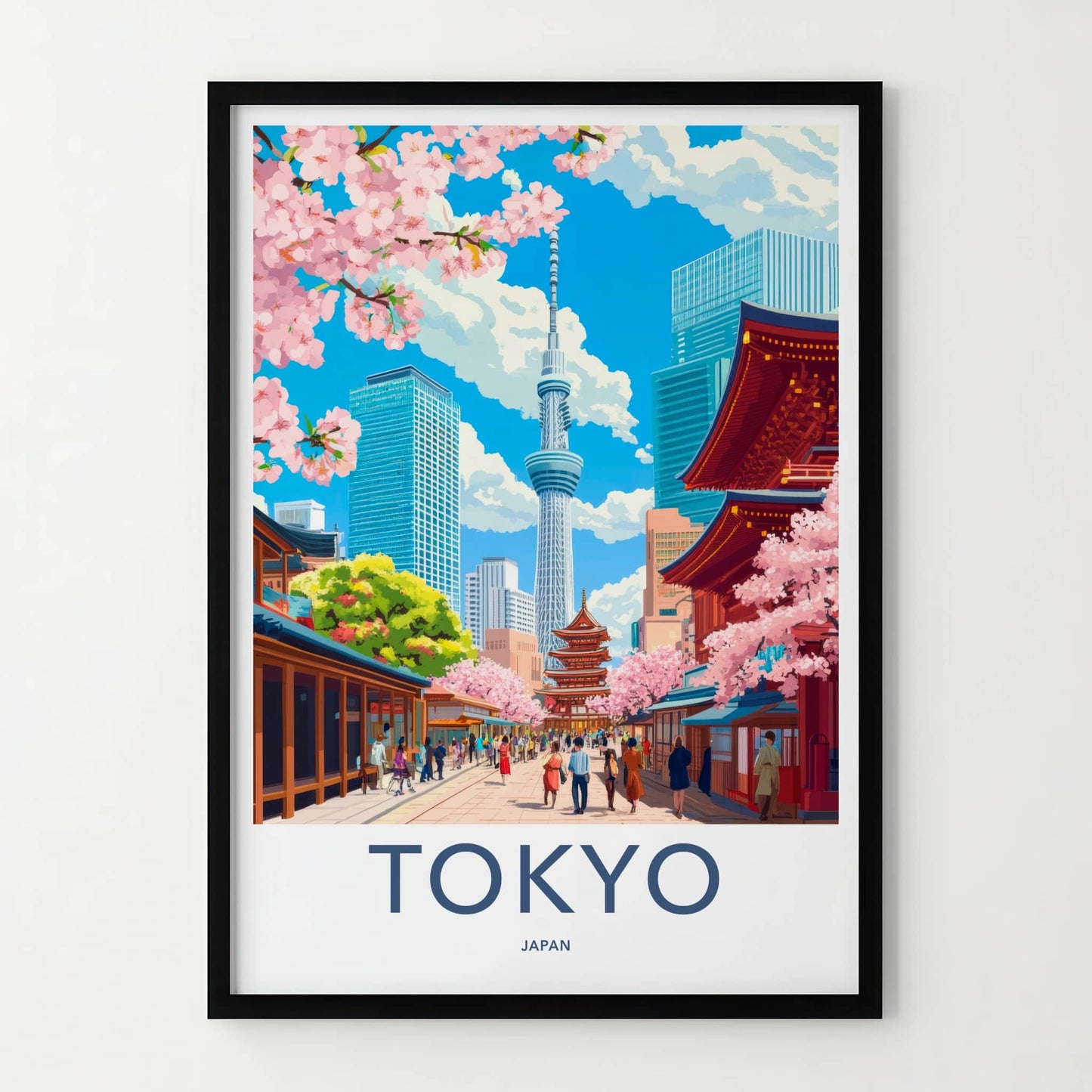 Tokyo Poster - Japan Wall Art - Spring Sakura Street Home Decor