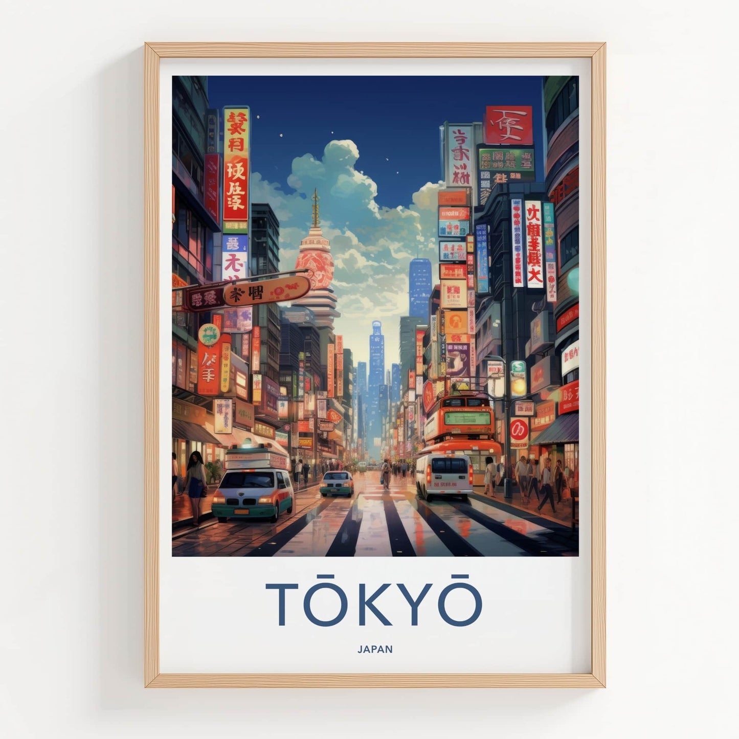 Tokyo Poster - Japan Wall Art - Vibrant City Street Home Decor
