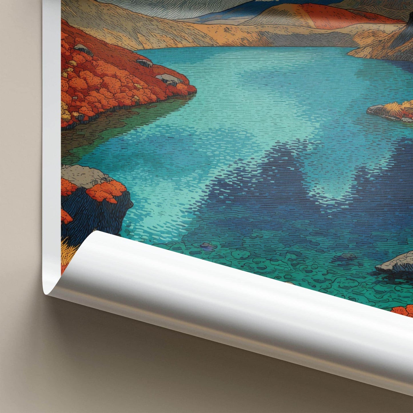 Tongariro Poster - New Zealand Travel Art - Volcanic Lake View Home Decor
