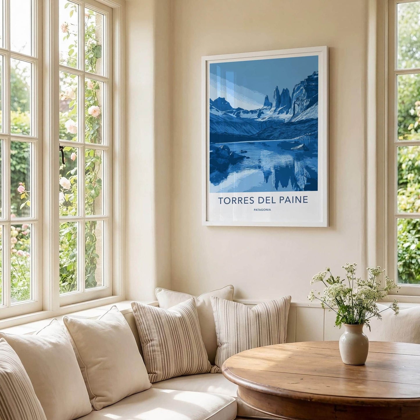 Torres Del Paine Poster - Chile Travel Art - Blue Mountains Lake Home Decor