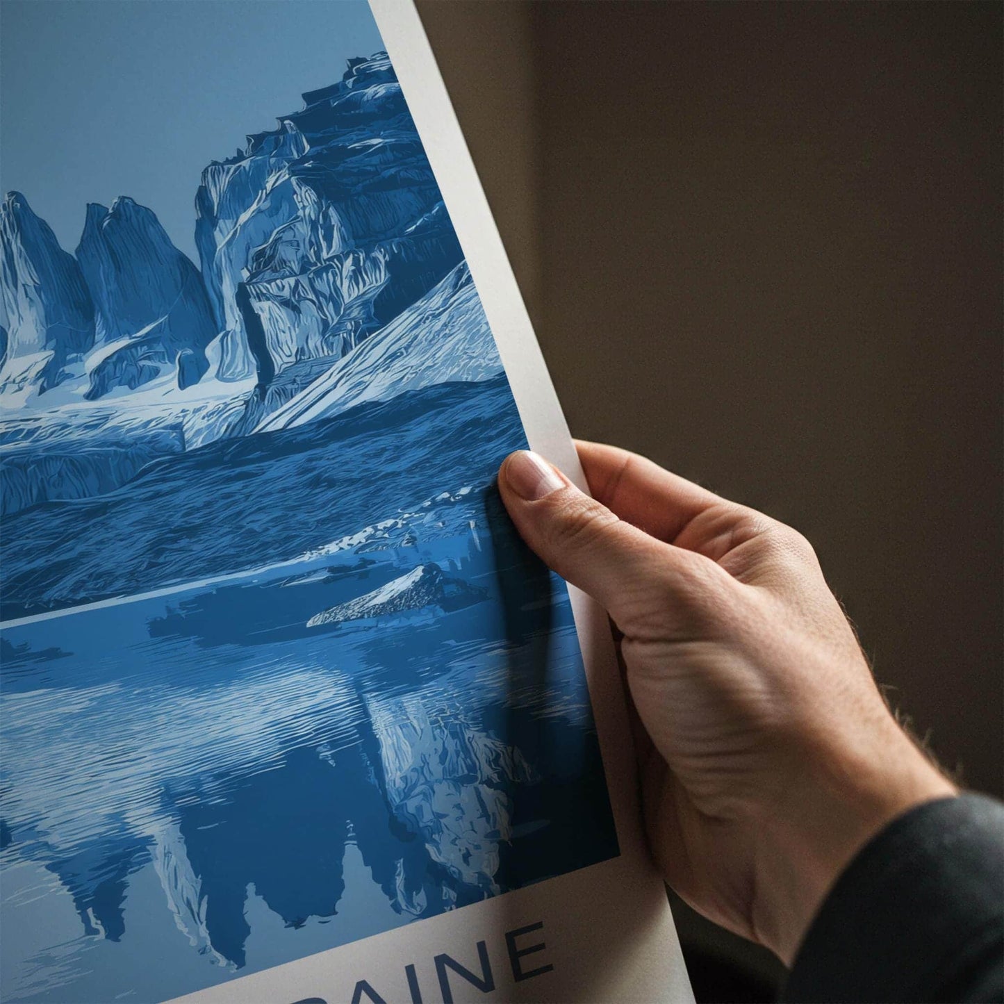 Torres Del Paine Poster - Chile Travel Art - Blue Mountains Lake Home Decor