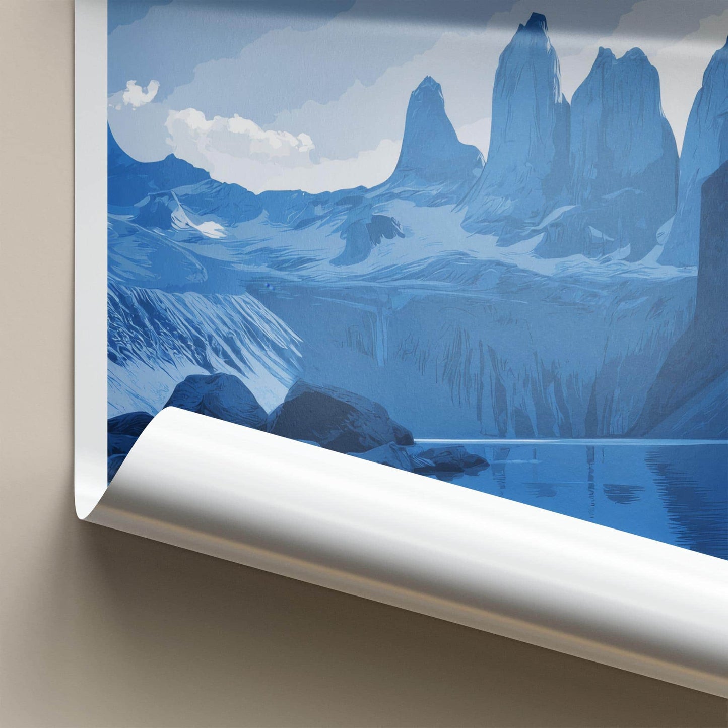 Torres Del Paine Poster - Chile Travel Art - Towering Mountain Peaks Wall Decor