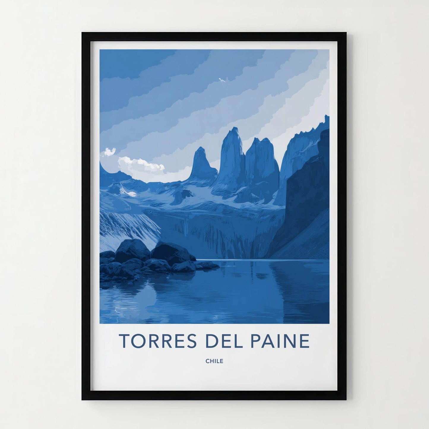 Torres Del Paine Poster - Chile Travel Art - Towering Mountain Peaks Wall Decor