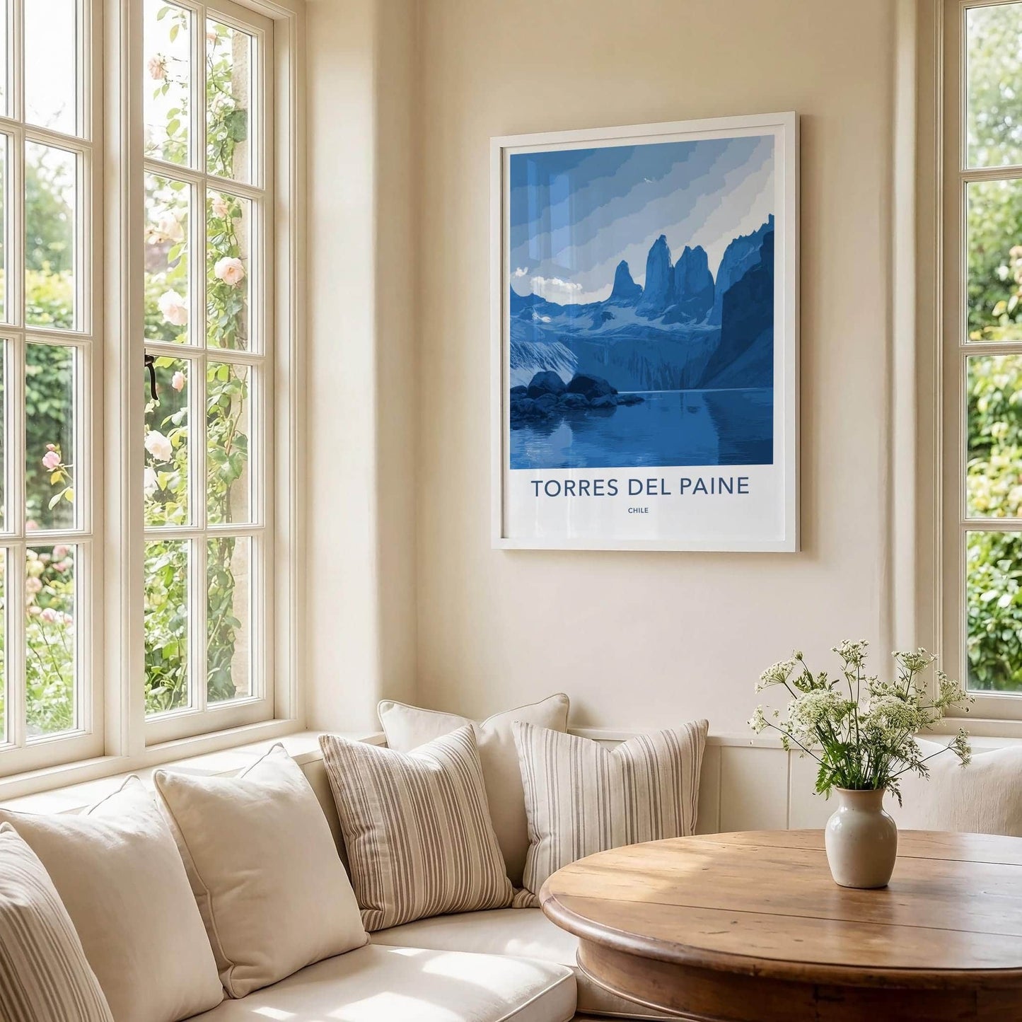 Torres Del Paine Poster - Chile Travel Art - Towering Mountain Peaks Wall Decor
