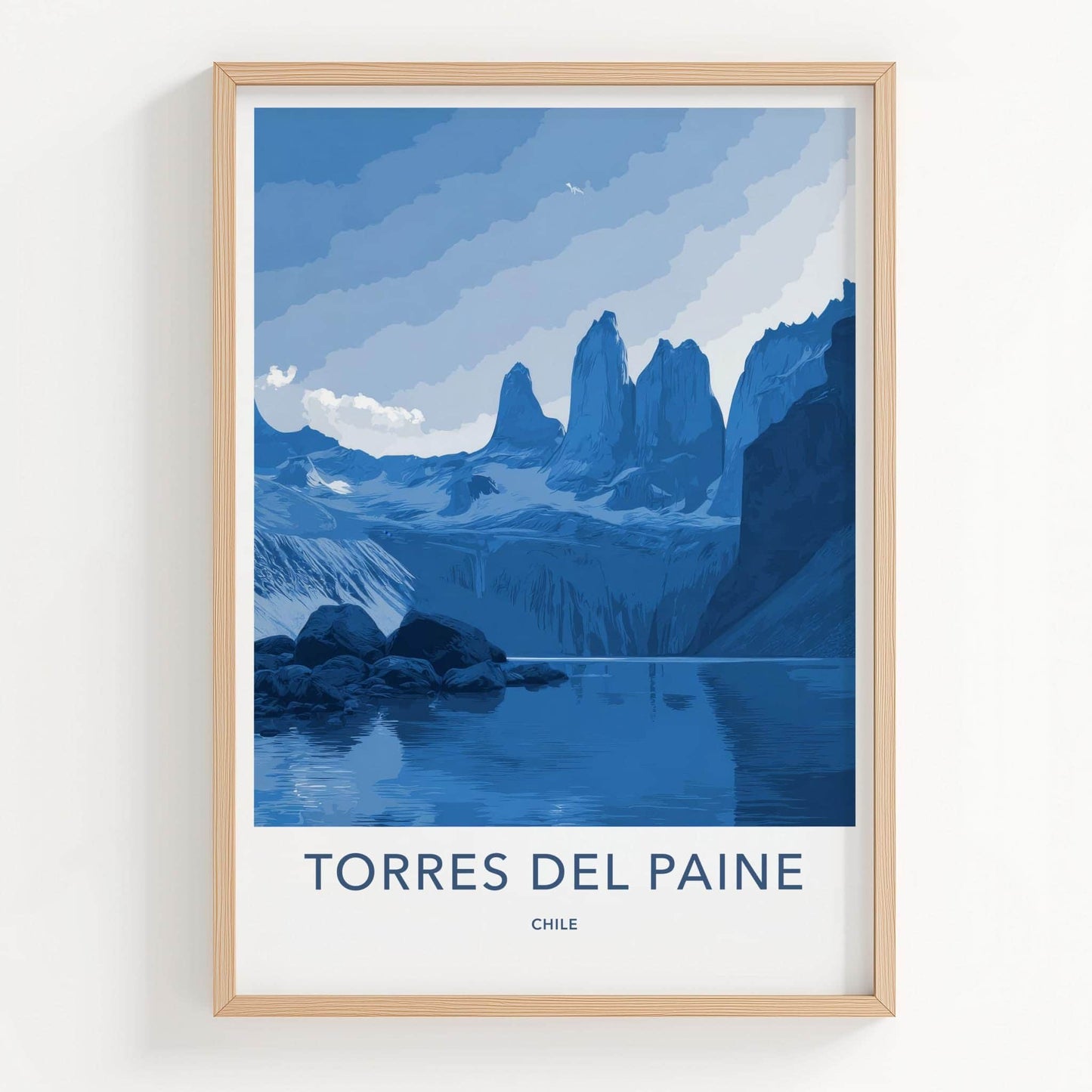 Torres Del Paine Poster - Chile Travel Art - Towering Mountain Peaks Wall Decor