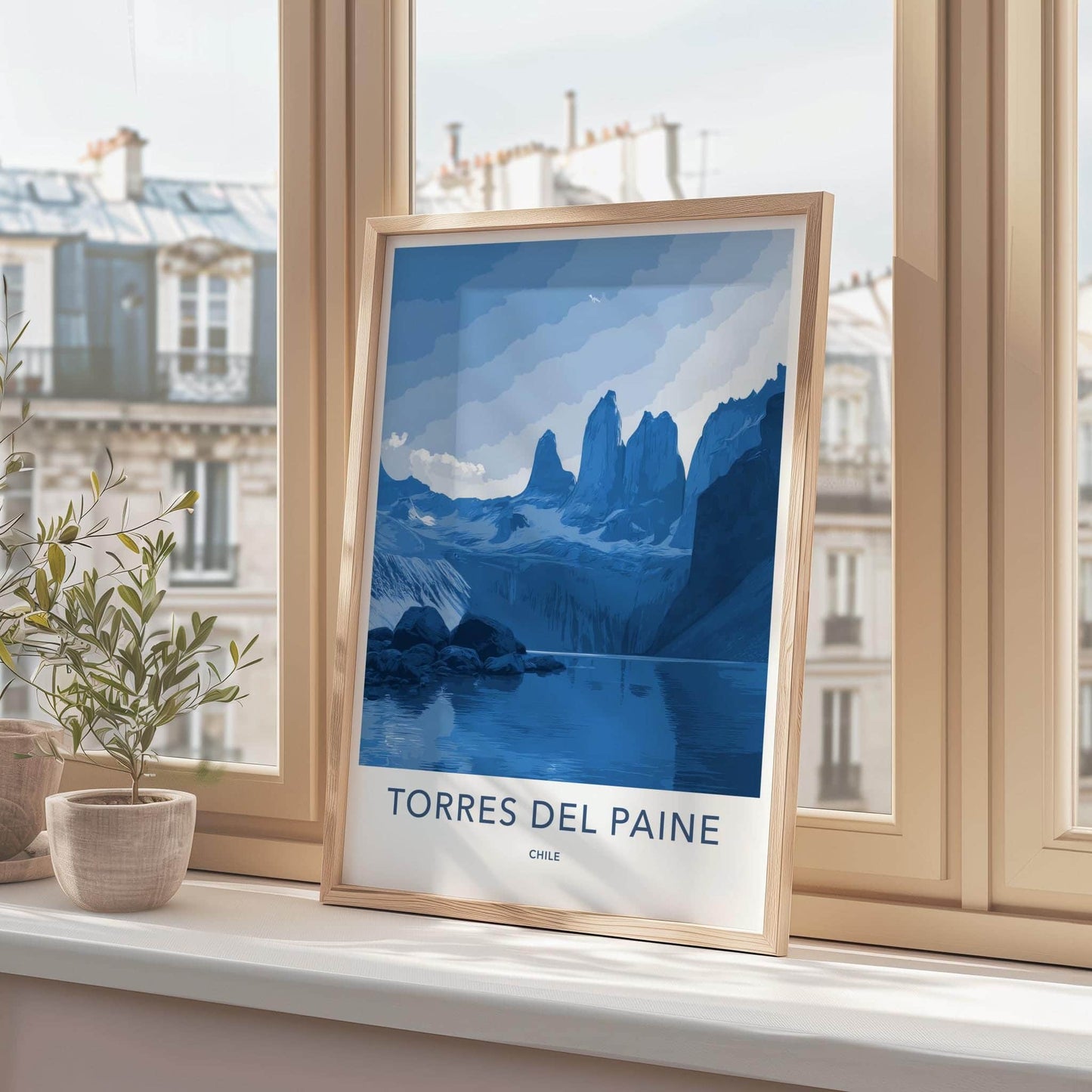 Torres Del Paine Poster - Chile Travel Art - Towering Mountain Peaks Wall Decor