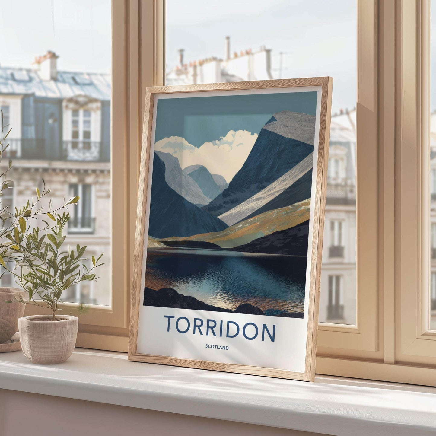 Torridon Poster - Scotland Travel Art - Rugged Mountain Lake Home Decor