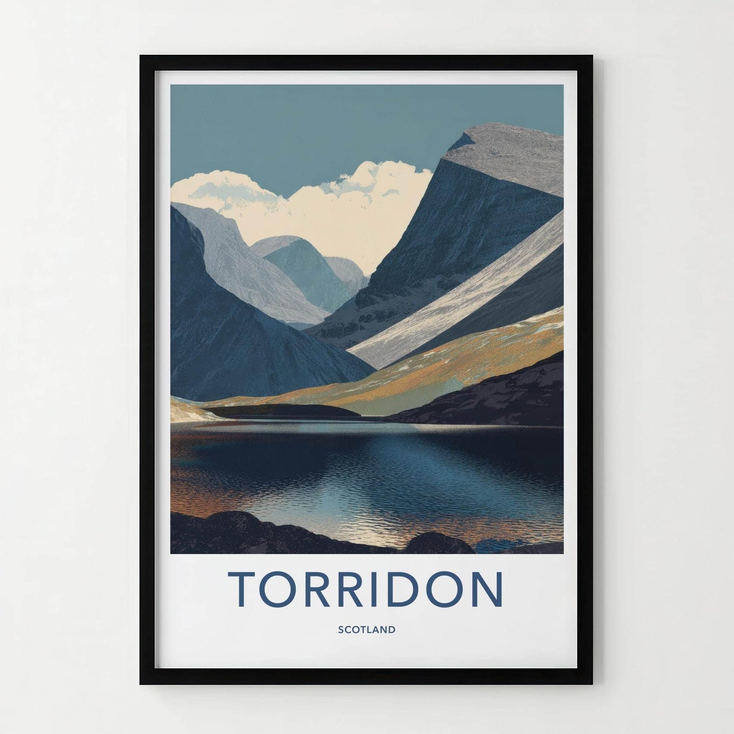Torridon Poster - Scotland Travel Art - Rugged Mountain Lake Home Decor