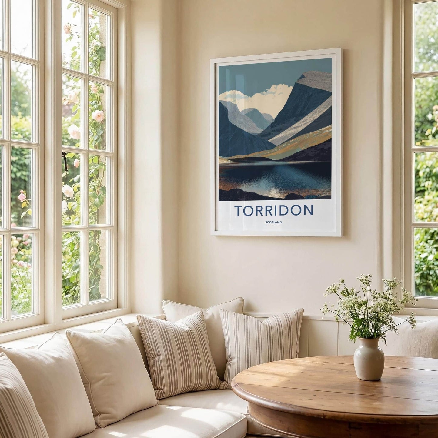Torridon Poster - Scotland Travel Art - Rugged Mountain Lake Home Decor