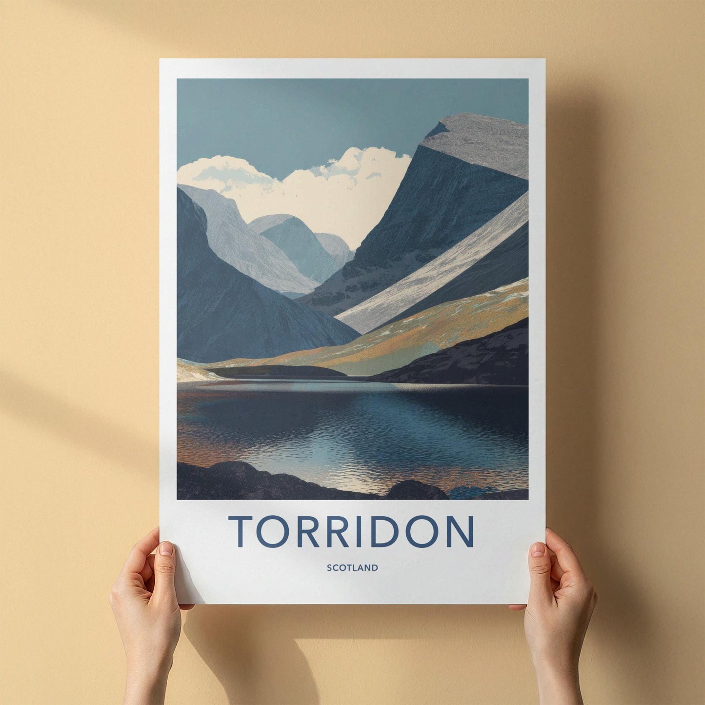 Torridon Poster - Scotland Travel Art - Rugged Mountain Lake Home Decor
