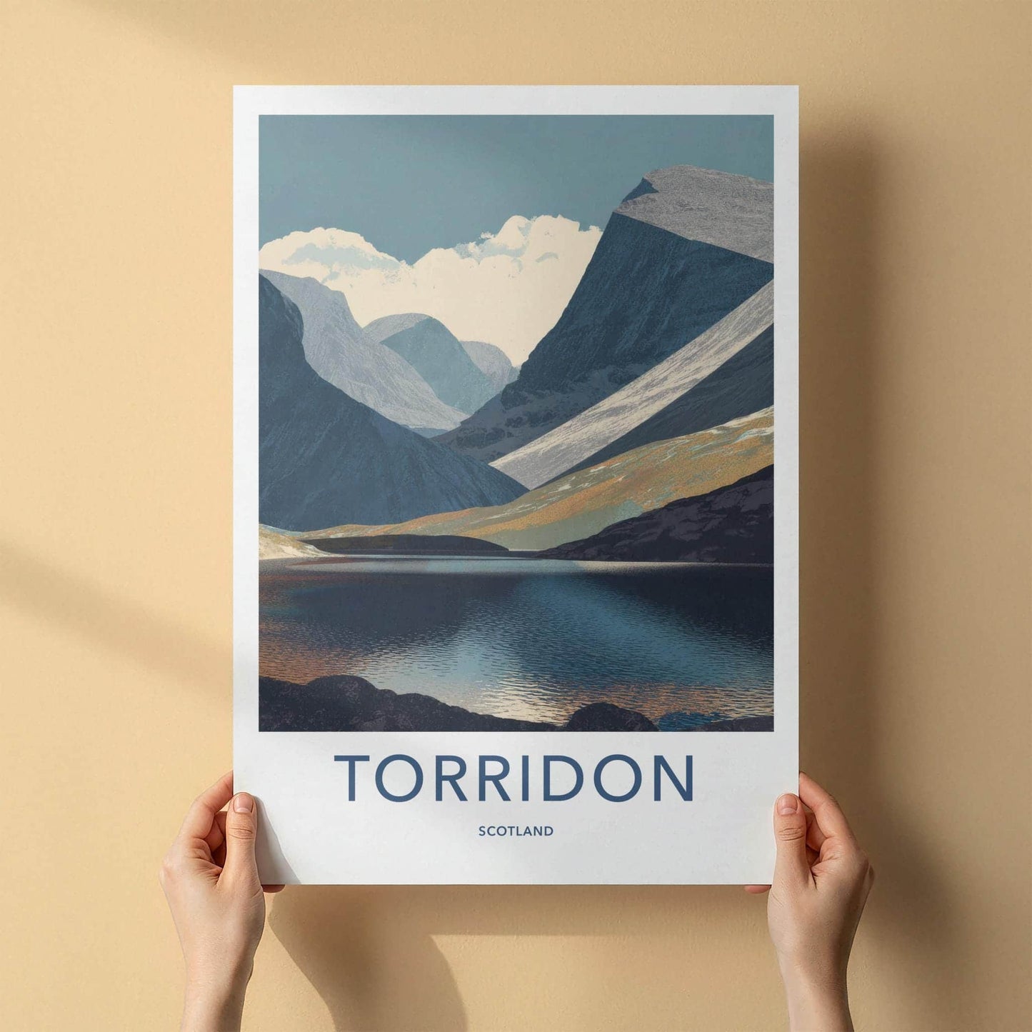 Torridon Poster - Scotland Travel Art - Rugged Mountain Lake Home Decor