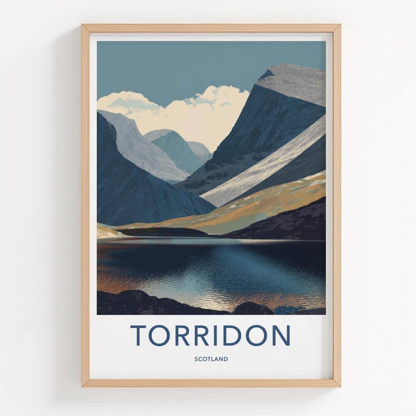Torridon Poster - Scotland Travel Art - Rugged Mountain Lake Home Decor
