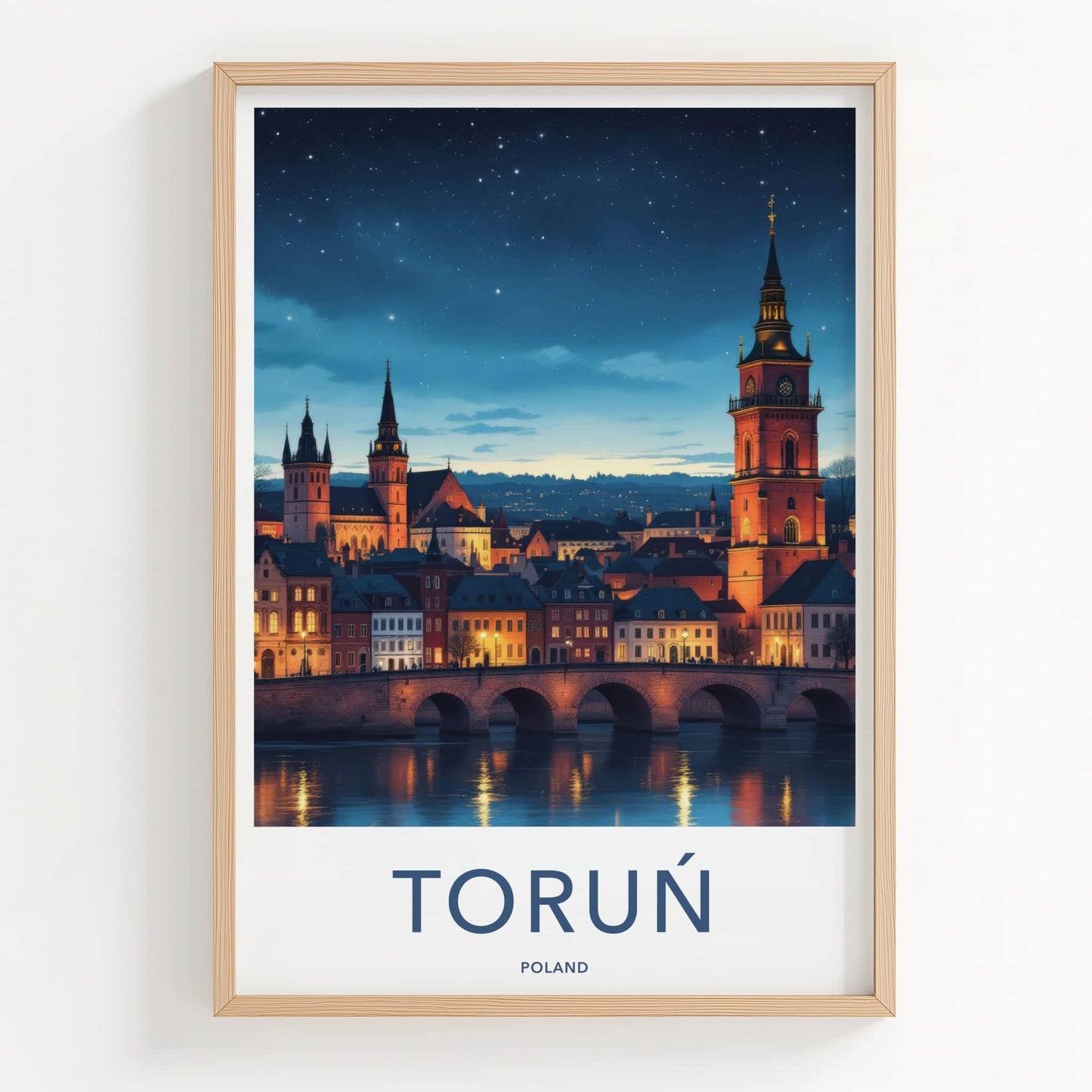 Torun Poster - Poland Art Print - Illuminated Old City Home Decor