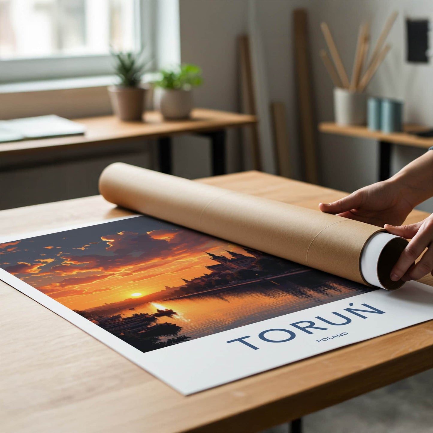 Torun Poster - Poland Fine Art - Riverfront Gothic Spires Gallery Art