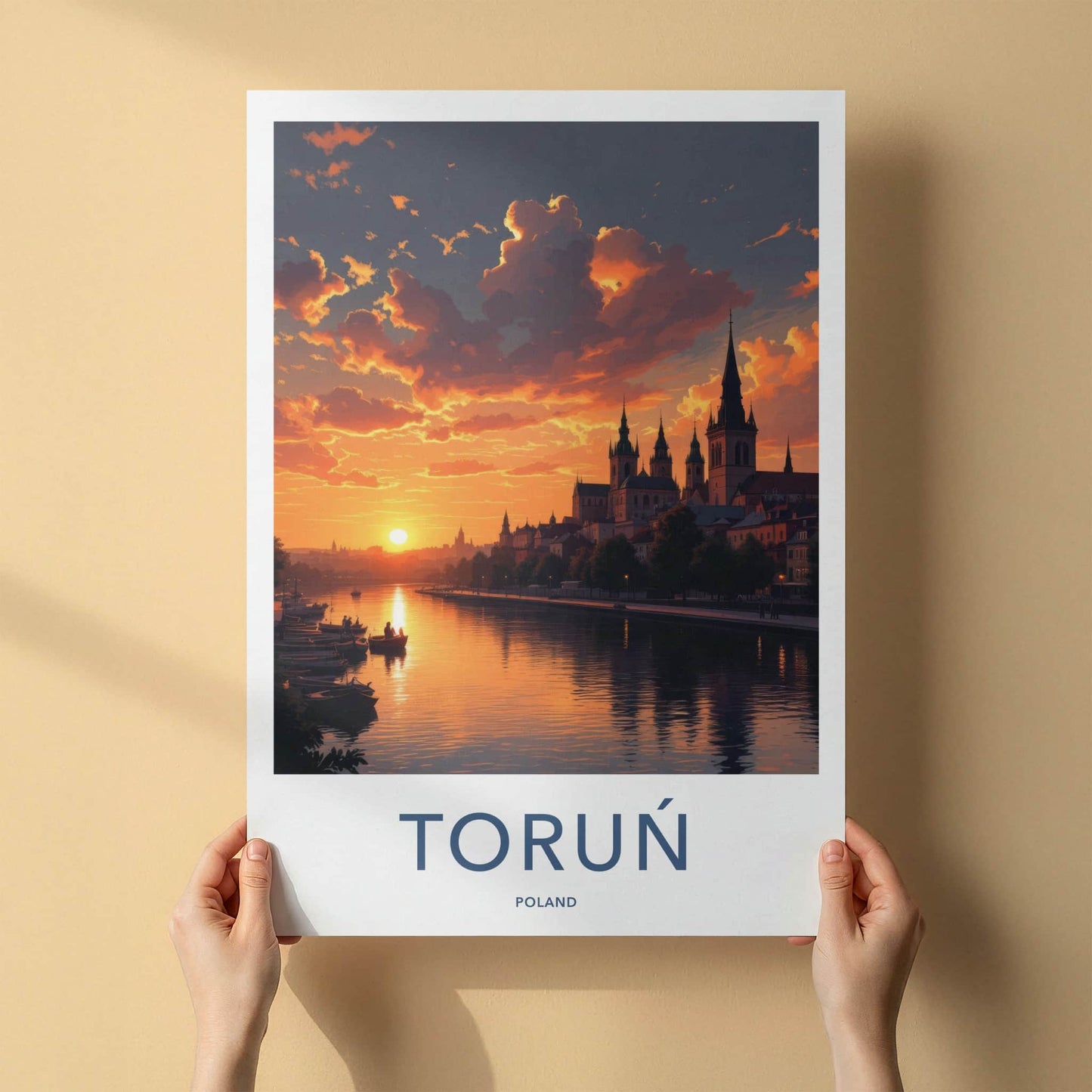Torun Poster - Poland Fine Art - Riverfront Gothic Spires Gallery Art