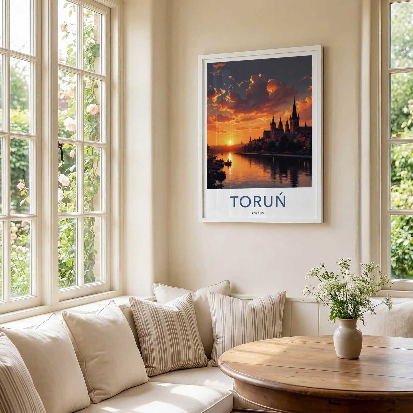 Torun Poster - Poland Fine Art - Riverfront Gothic Spires Gallery Art