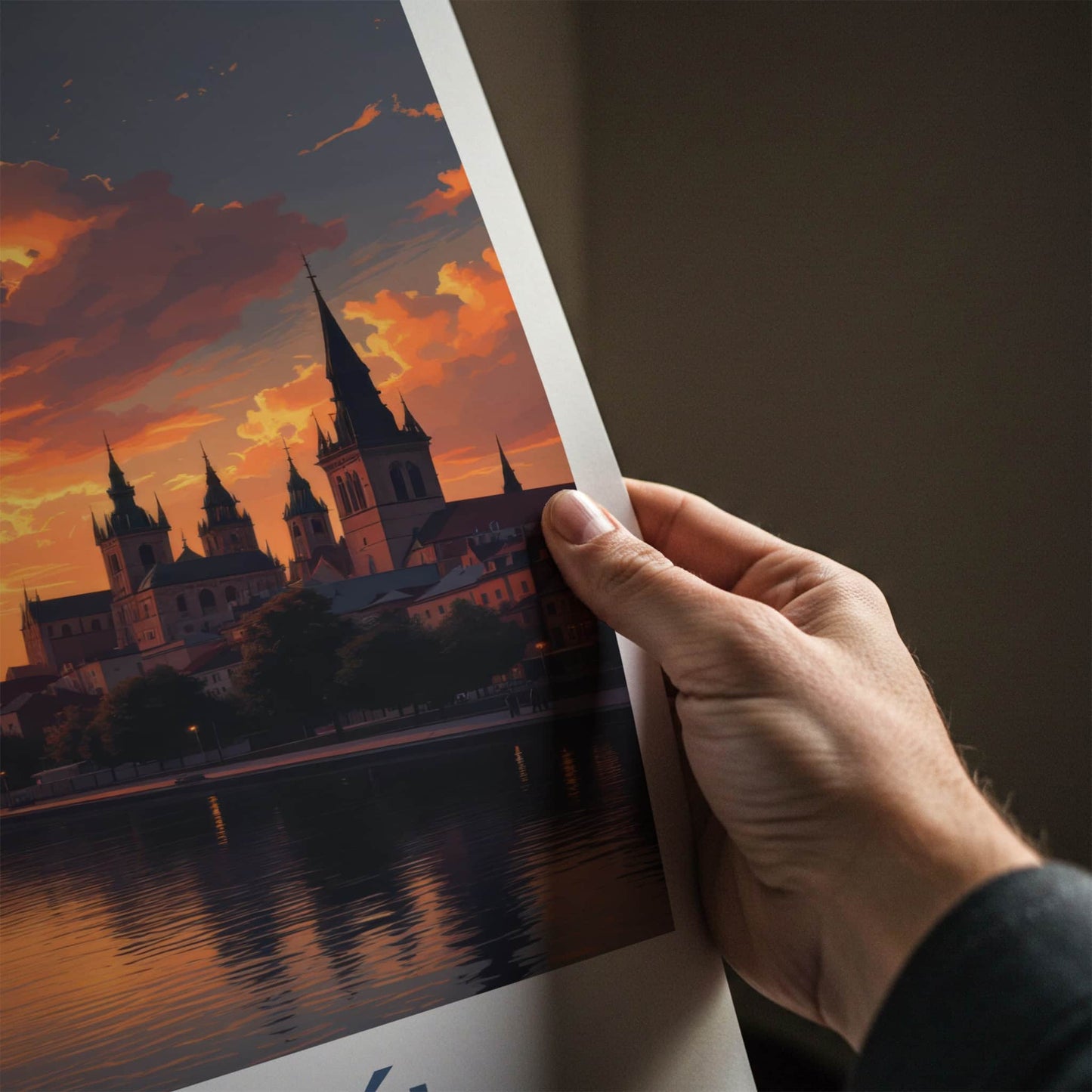 Torun Poster - Poland Fine Art - Riverfront Gothic Spires Gallery Art